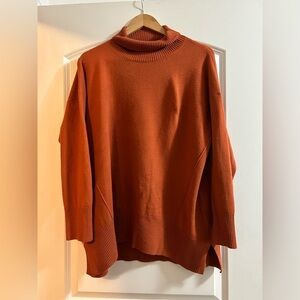 French‎ connection orange tunic length sweater size large
